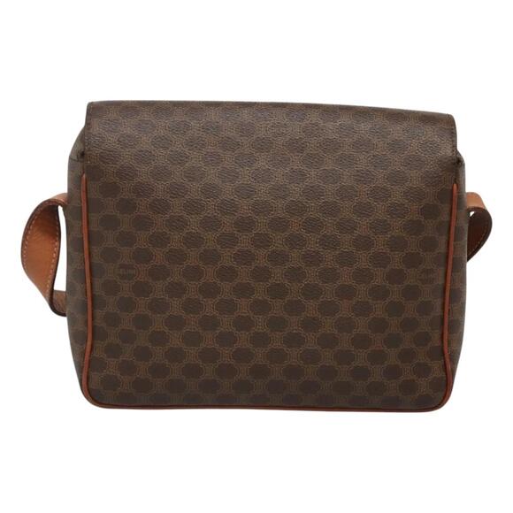 CELINE Macadam Canvas Shoulder Bag Pvc Leather Brown Gold - Picture 3 of 12